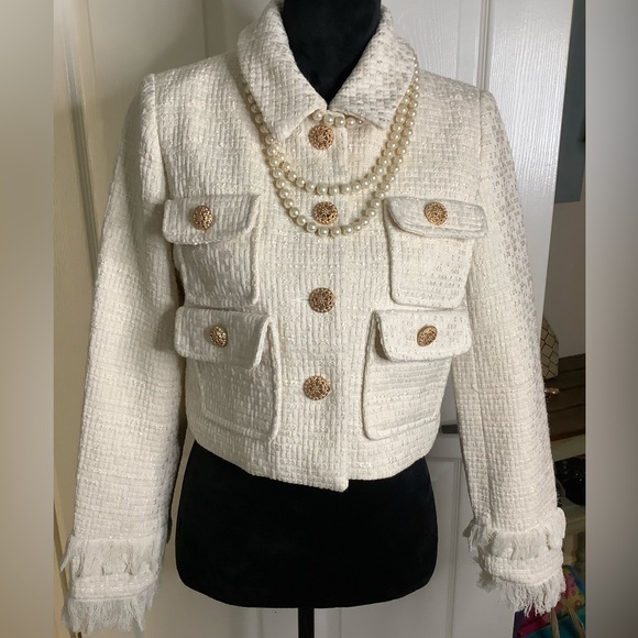 Bey Azura cropped cream long sleeve‎ jacket. Size Medium - Picture 5 of 16